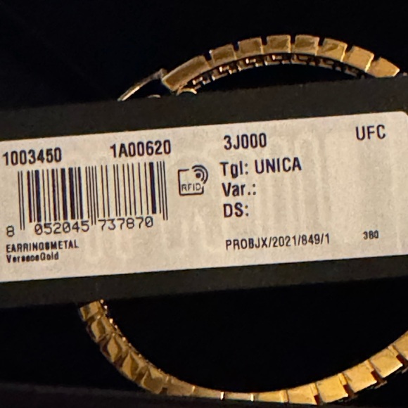 VERSACE GRECA HOOP EARRINGS - Picture 5 of 5